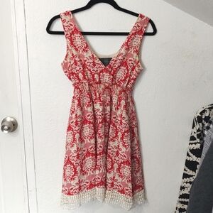Sunday in Brooklyn Red and White Sleeveless Dress Size S